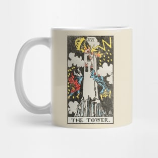 The tower tarot card (distressed) Mug